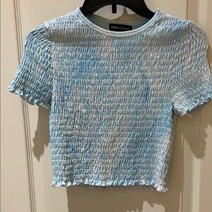 Shein Blue Smocked Top